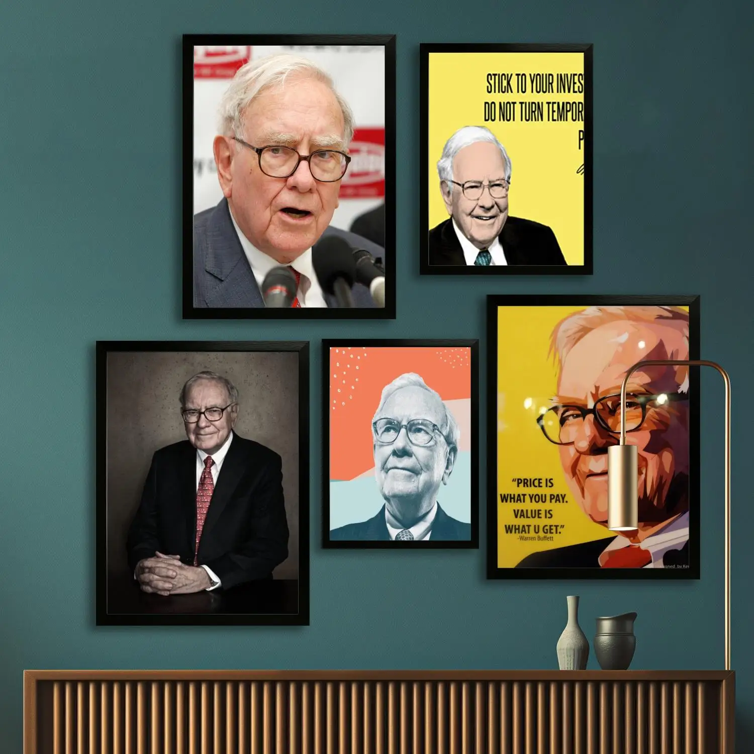 ملصق فني من القماش من warren Buffet وفن جداري، طباعة صور، ديكور غرفة نوم عائلية حديثة، لوحة زخرفية