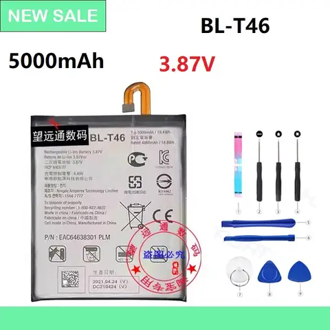 ZRTZ Newest BL-T46 Battery For LG V60 ThinQ 5G LMV600VM V600VM V600QM5 BL T46 Mobile phone Batteries+Tools 5000mAh