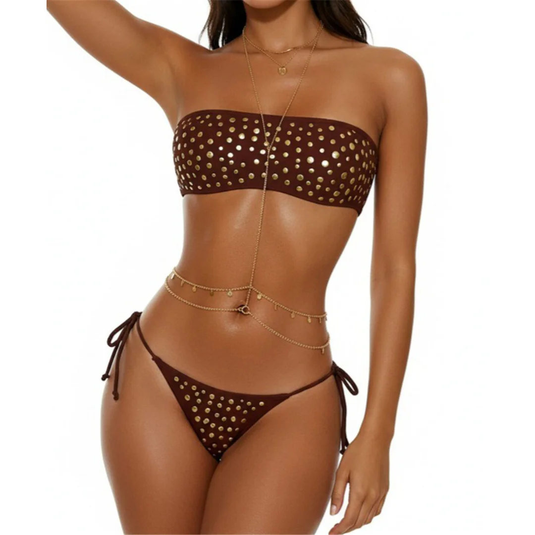 S - XL Neuer, sexy 3D-Bikini mit Polka-Dot-Muster, Damen-Badeanzug, zweiteiliges Bikini-Set, Badebekleidung, Badeanzug, Modell V8122 – Detail 6