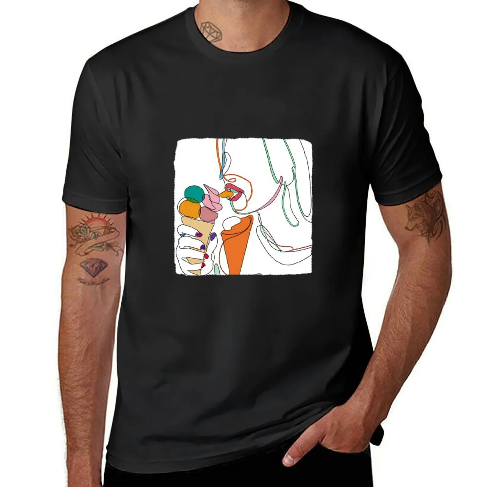 Icecream Girl T-Shirt oversizeds aesthetic clothes slim fit t shirts for men