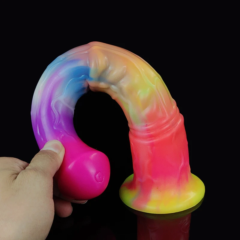 YOCY 11.22 بوصة مضيئة الحصان دسار سيليكون وهمية الحيوان لعبة القضيب مع كوب شفط قوي لعبة الشرج للرجال والنساء