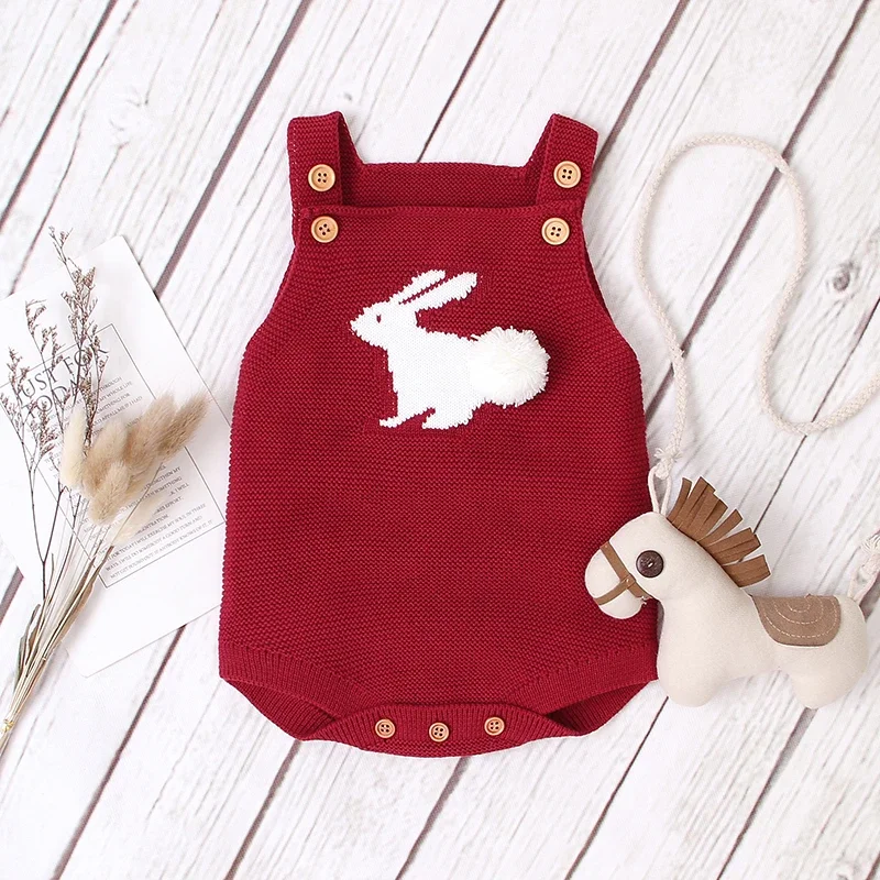 

Baby Bodysuit Cotton Knitted Newborn Girl Jumpsuit Boy Overall Sleeveless 0-18M Child Infant Clothes Cute Rabbit Summer Playsuit