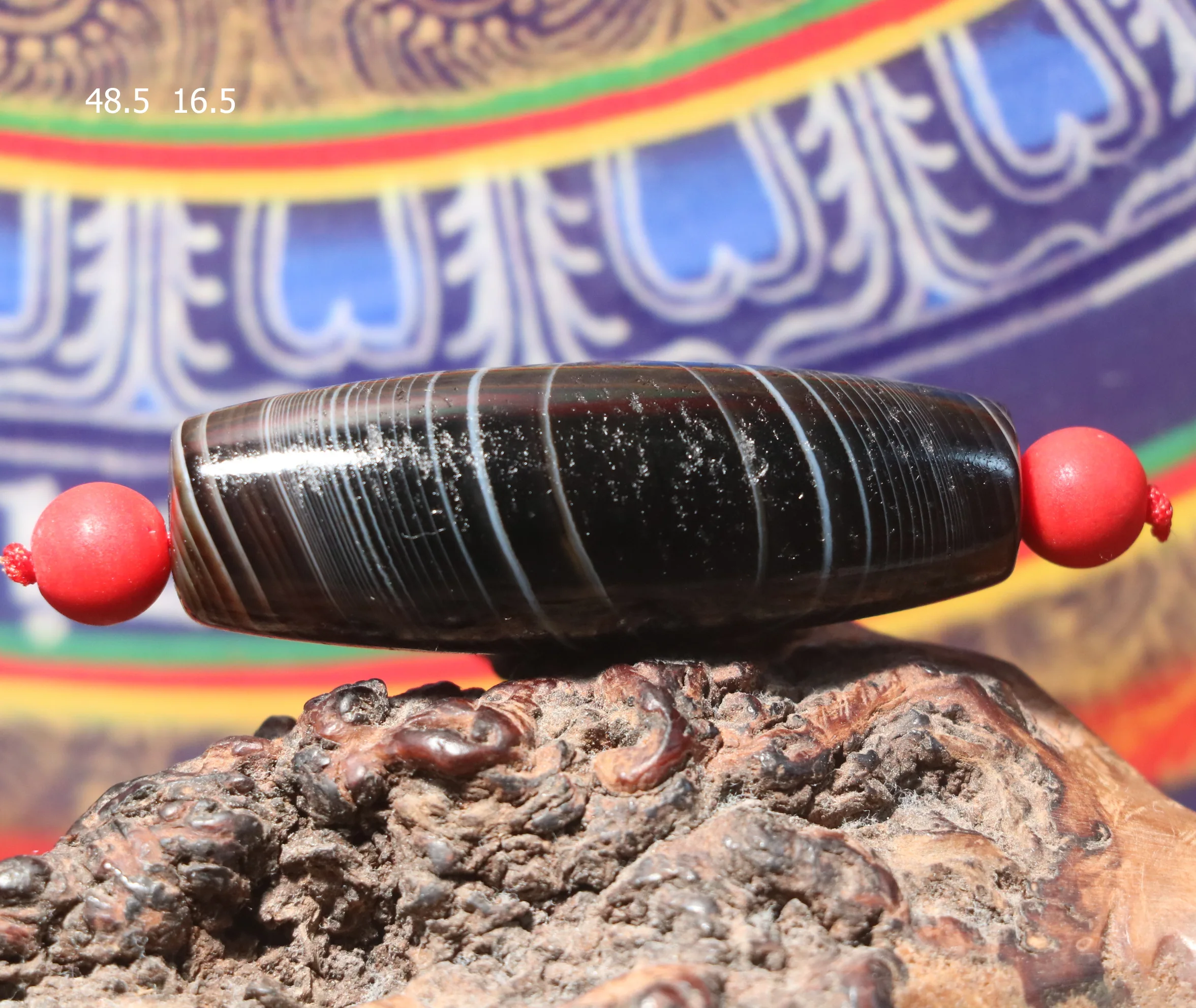 

LAOJI918 Ultra Energy Tibetan Old Agate Full Natural Silkworm Lines Big Rich dZi Bead Pendant Amulet Big Treasure Timestown 918D