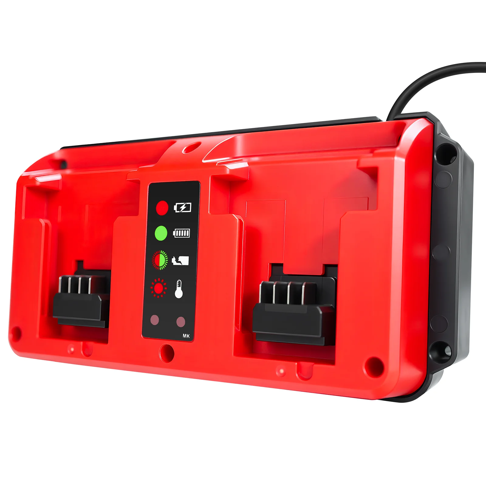 Rapid Battery Charger Replacement for Milwaukee 18V Lithium Battery Dual Port 90W Multi-Voltage Lithium-Ion Fast Charger