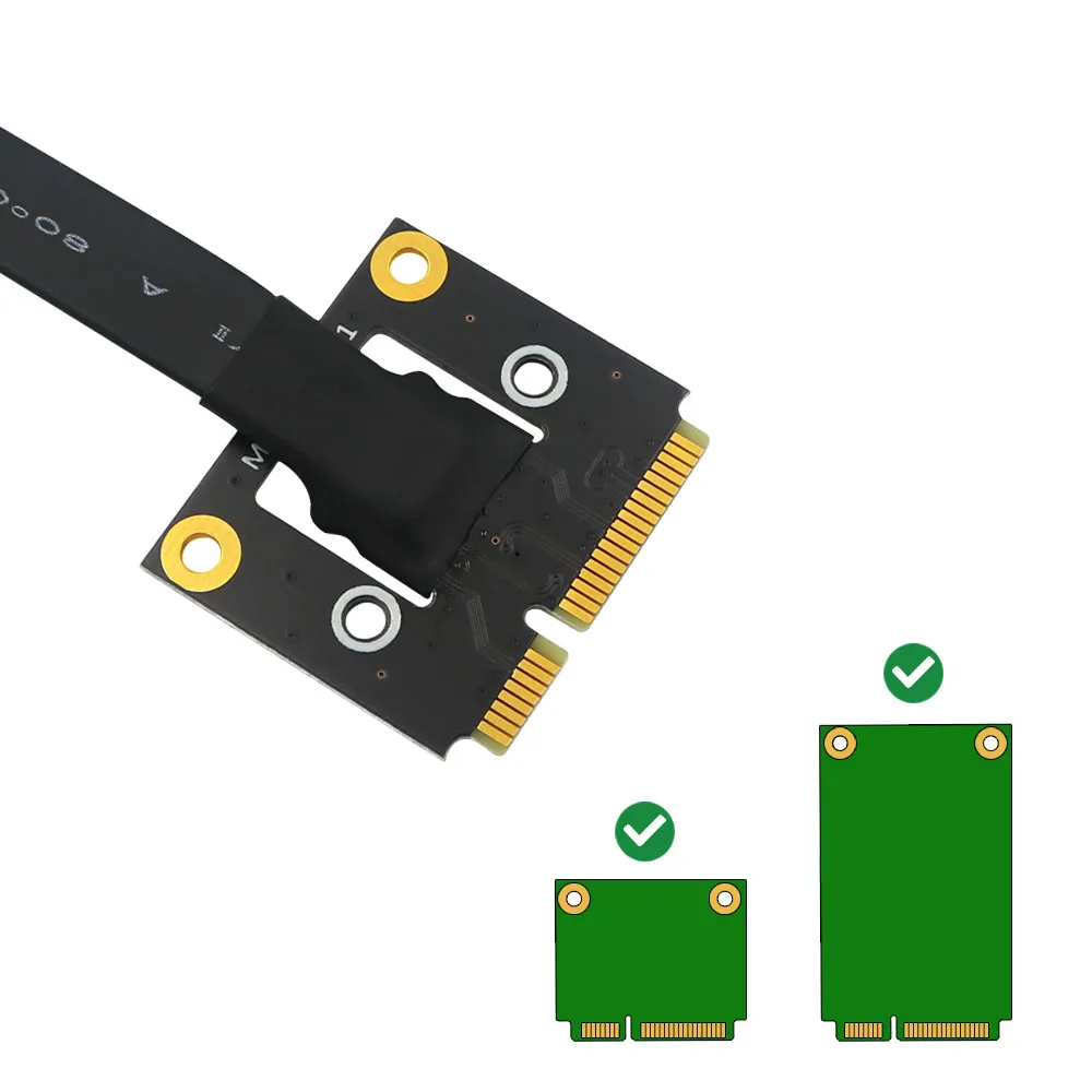 Pci-e riser 270 graus mini pcie para pci-e 8x adaptador cabo converter cabo riser 4pin fdd conector de alimentação para pcie testador extensor