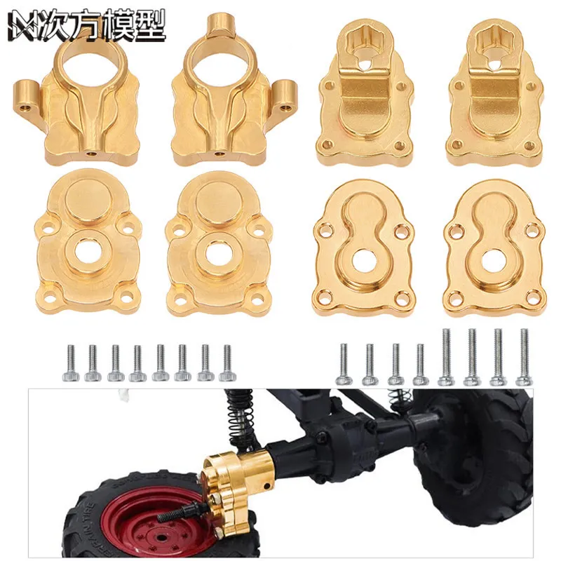 FMS FCX24 FCX18 LC80 Brass Counterweight Front Steering Knuckle 1/24 1/18 RC Crawler Upgrade Parts Portal Housing Weight Set