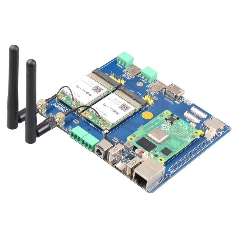 Raspberry Pi CM4_LoRa_4G Expansion board,Dual LoRa wireless module,Dual 4G LTE,NVME SSD supports system startup,CSI,DSI