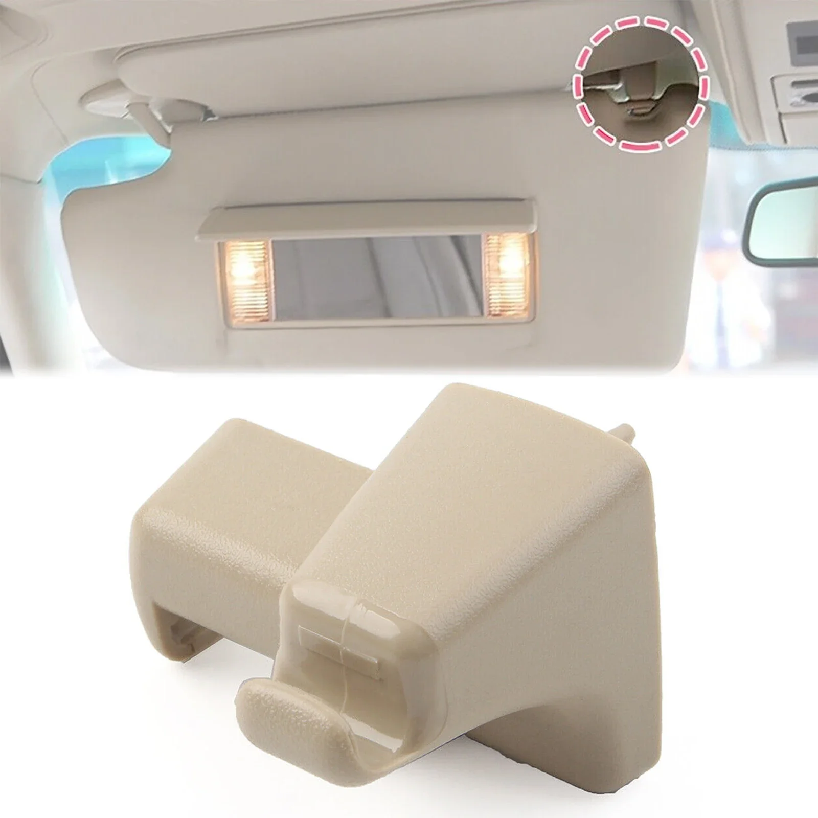 Beige Left Sun Visor Retainer Clip Replacement For Land Rover Range Rover L322 2003 2004 2005 2006 2007 2008 2009 2010 2011 2012