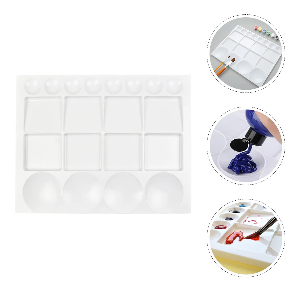

Plastic Palette Watercolor Paint Mixing Trays Easy Clean Durable Lightweight Portable Artist Painting Supplies Color Mixer