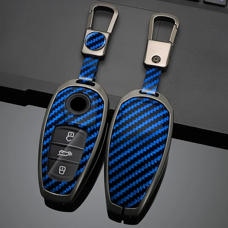 

Carbon Fiber Zinc Alloy Car Key Case Cover For VW Touareg Car Styling L2032 Keyless Entry Smart Accessories Styling Protector