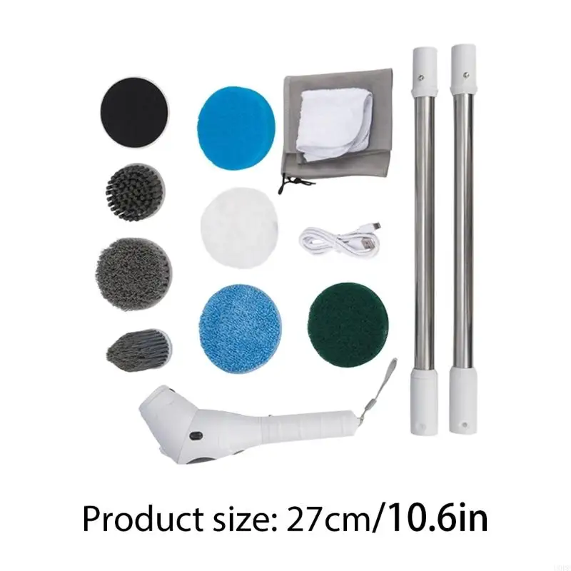 8 개의 교체 가능한 브러시 헤드와 U0DE 전기 스핀 스크러버 전기 청소 브러시