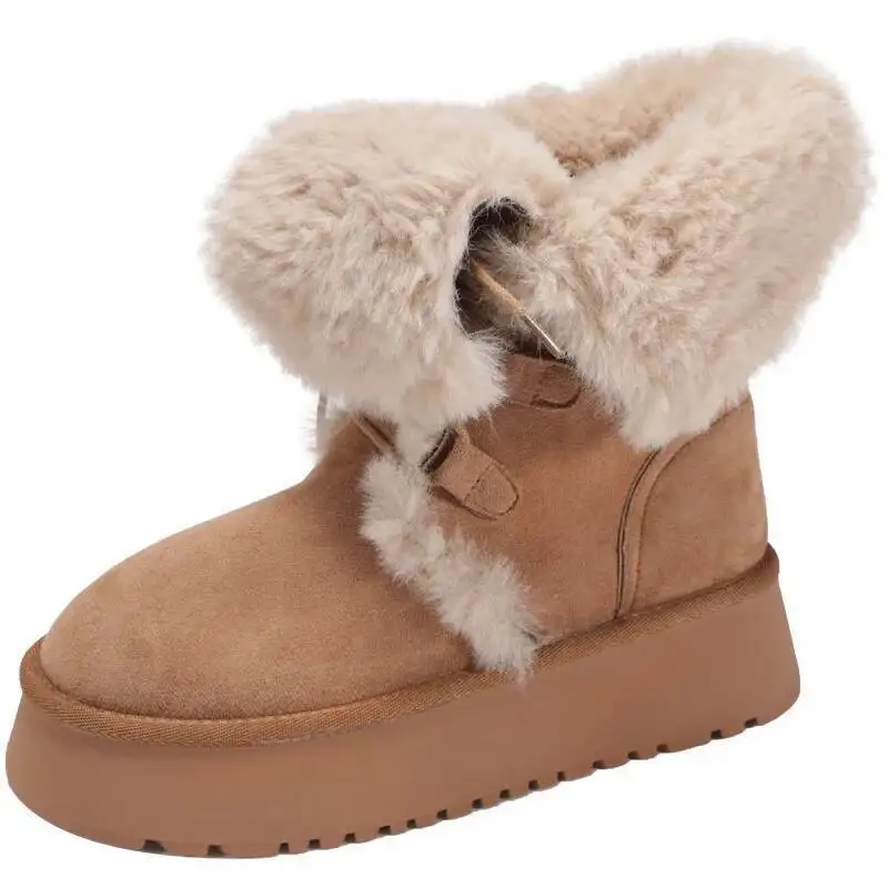 

Women's Boots Winter Snow Boots 2025 New Thickened Fur Integrated Furry Lined Thick Soled Heightening Northeast Cotton Boots