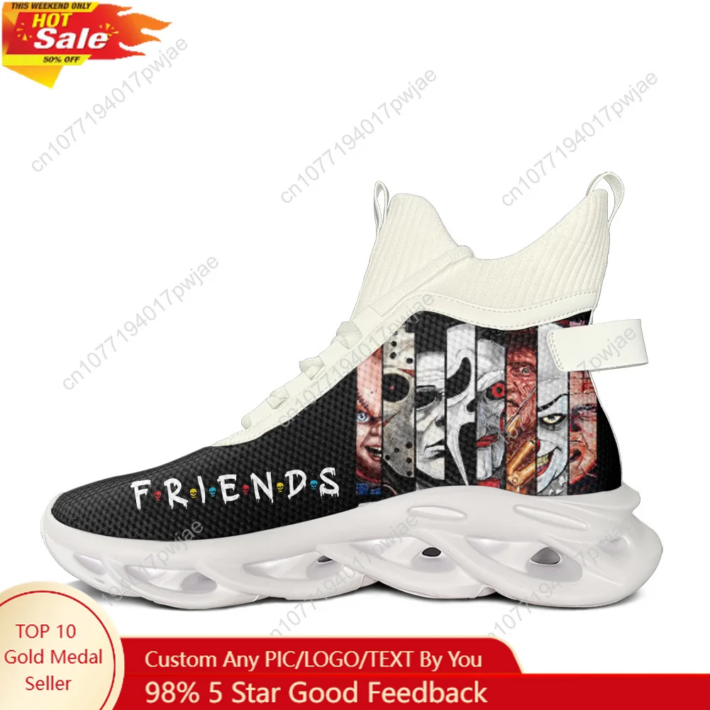 

Friends Best Stephen King Horror Characters Printed High Top Flats Sneakers Halloween Men Women Hiking Sneakers Running Shoes