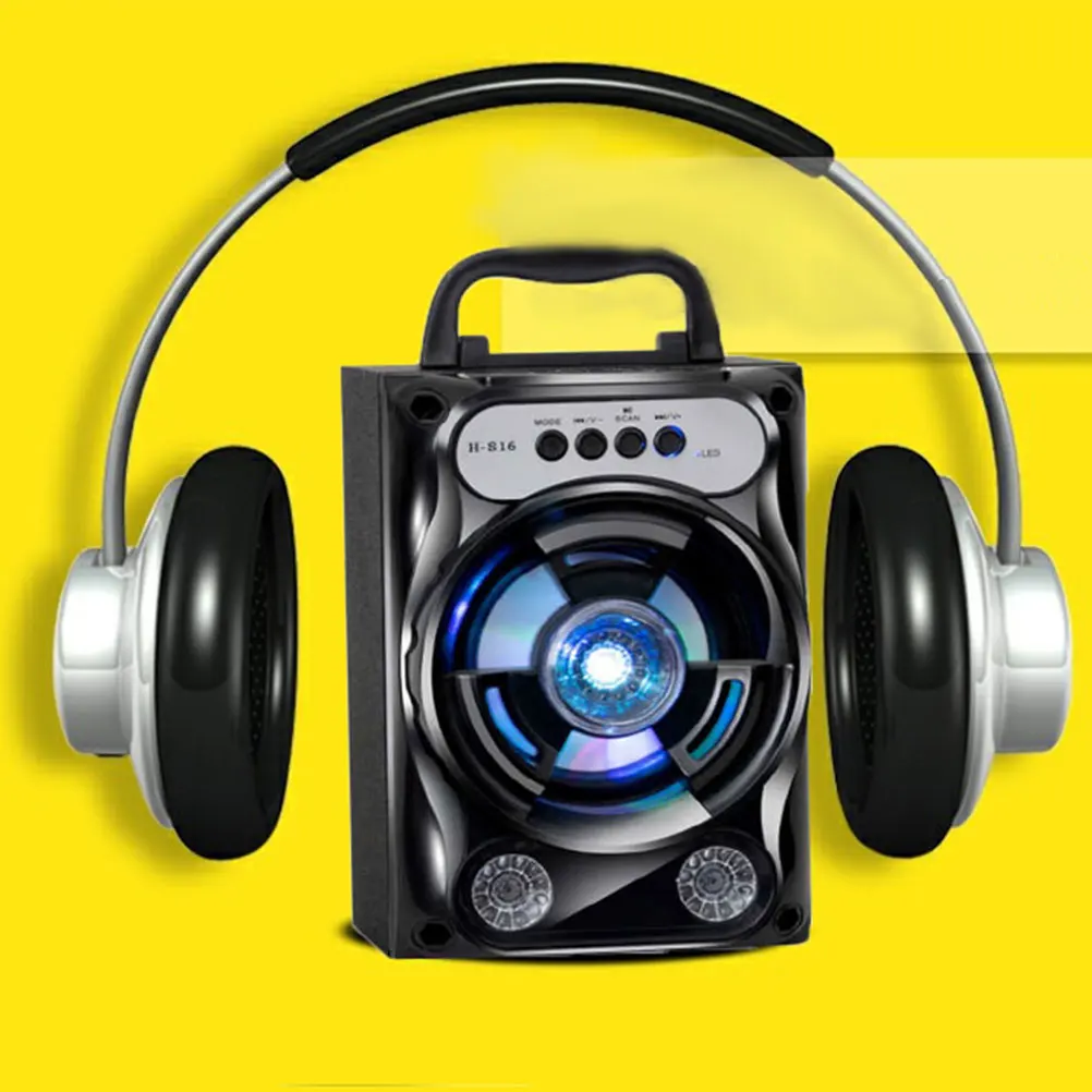 

1pc Portable Wireless Outdoor Speaker Led Stereo Sound Dustproof Shockproof Music Box Card Support Built-In 1200Mah Power