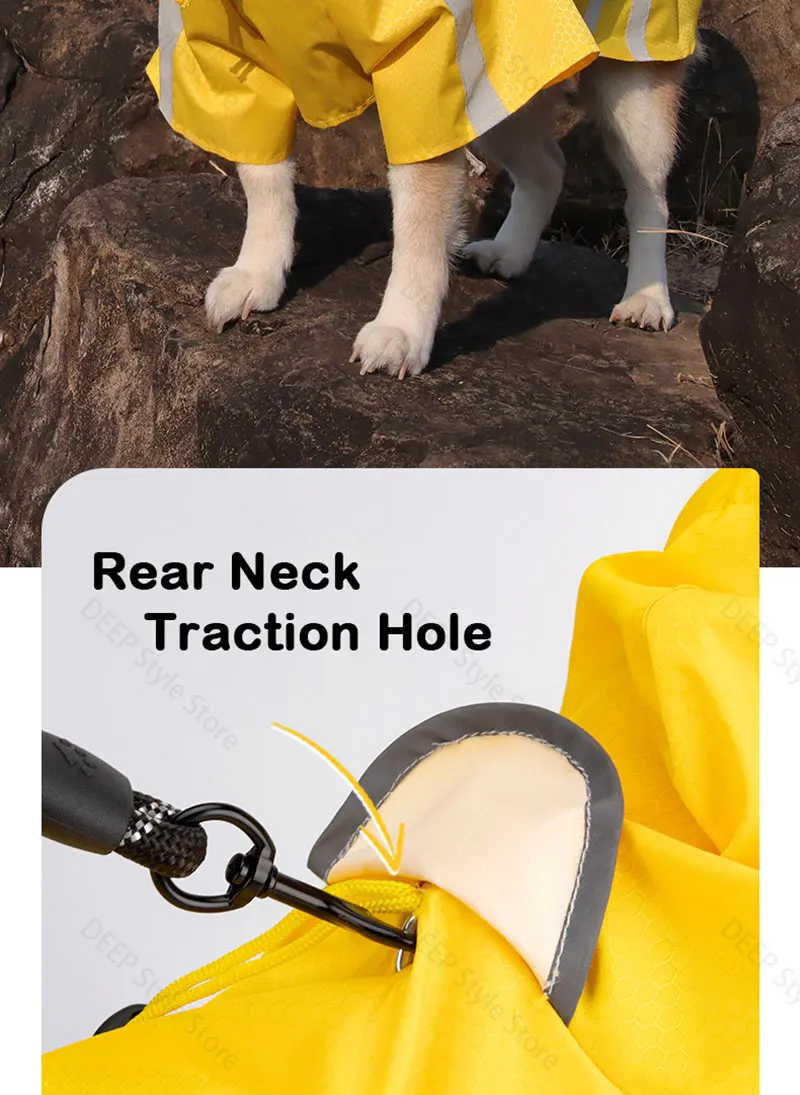 2026 Neuer Wasserdichter Reflektierender Hunde-Regenmantel mit Kapuze, Leichter Sommer-Regenponcho für Welpen, Outdoor-Regenjacke für Kleine Hunde – Detail 13