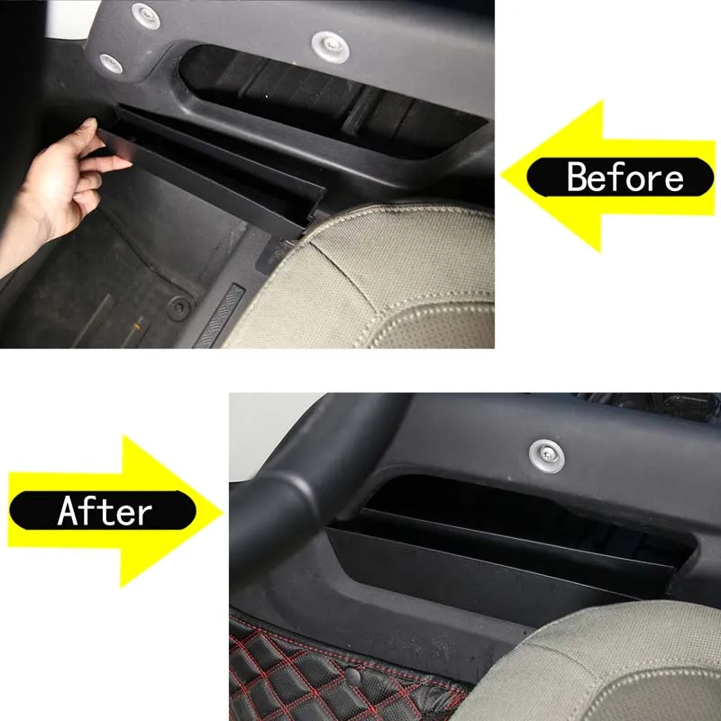 ABS Black Car Center Console Seat Side Storage Box Holder Organizer Tray for Land Rover Defender 90 110 2020-2024 Accessories
