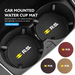 Universal Car Coaster Anti-Slip Mats Water Cup Drink Pads For Renaul RS Sport Megane 3 4 2 Clio 5 Line Sandero Scenic Logan