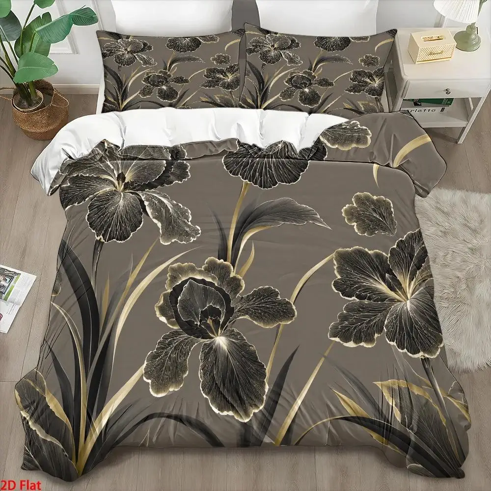 Ensemble de literie imprimé style luxe léger 3 pièces (1*Housse de couette + 2*Taies d'oreiller), Ensemble de literie individuel, Ensemble de couvre-lit moderne et simple de style nordique, Housse de couette en polyester tissé respirant et doux pour la peau, Ensemble de literie durable avec fermeture éclair facile à nettoyer, Ensemble de couvre-lit anti-plis lavable en machine pour toutes les saisons, Décoration de chambre confortable pour la maison et le dortoir, Grand ensemble de housse de couette, Convient pour les housses de lit individuelles dans la chambre principale et la chambre d'amis, Housse de couette matelassée douce