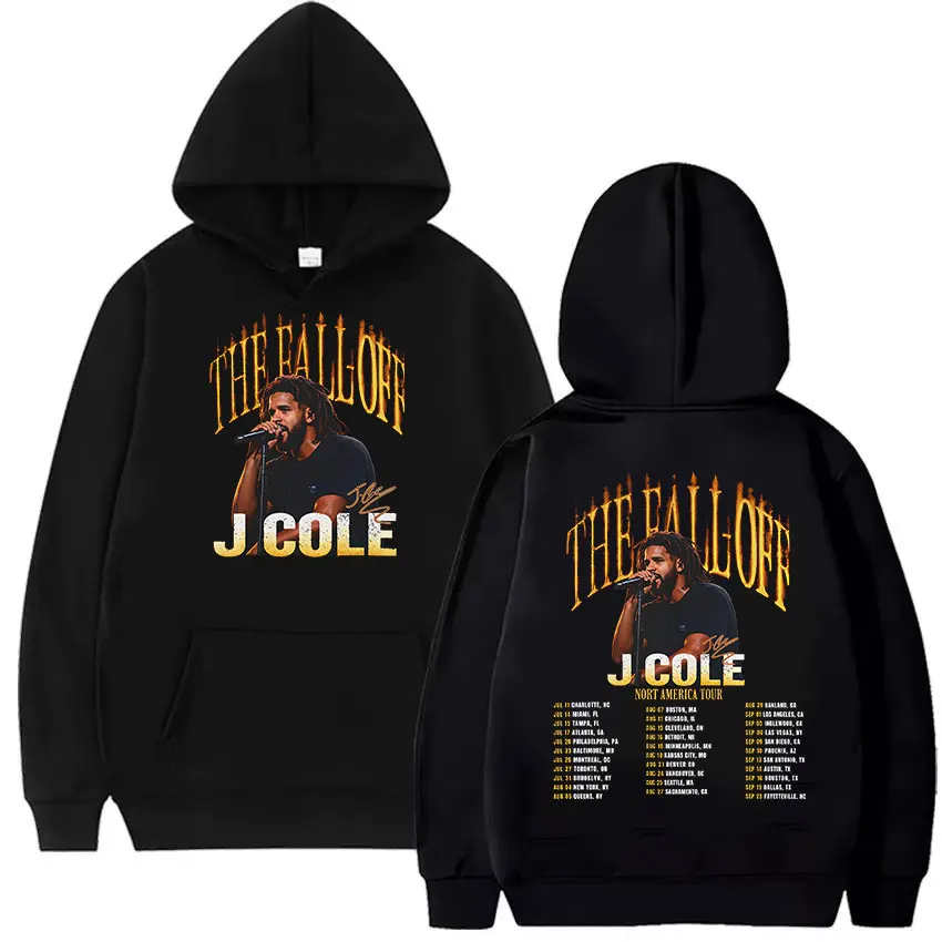 

Худи Rapper J.Cole The Fall Off North America Tour 2026, мужская винтажная толстовка с длинными рукавами, модная толстовка оверсайз, уличная одежда в стиле Y2k