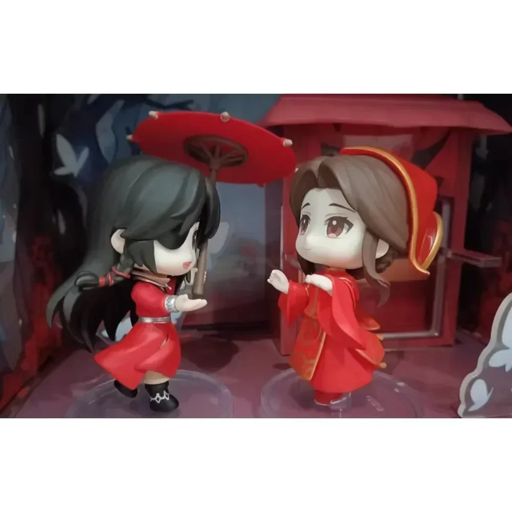 Tian Guan Ci Fu Action Figures Xie Lian Hua Cheng Be Delighted with You Q Version Anime Peripheral Doll Model with Postcards