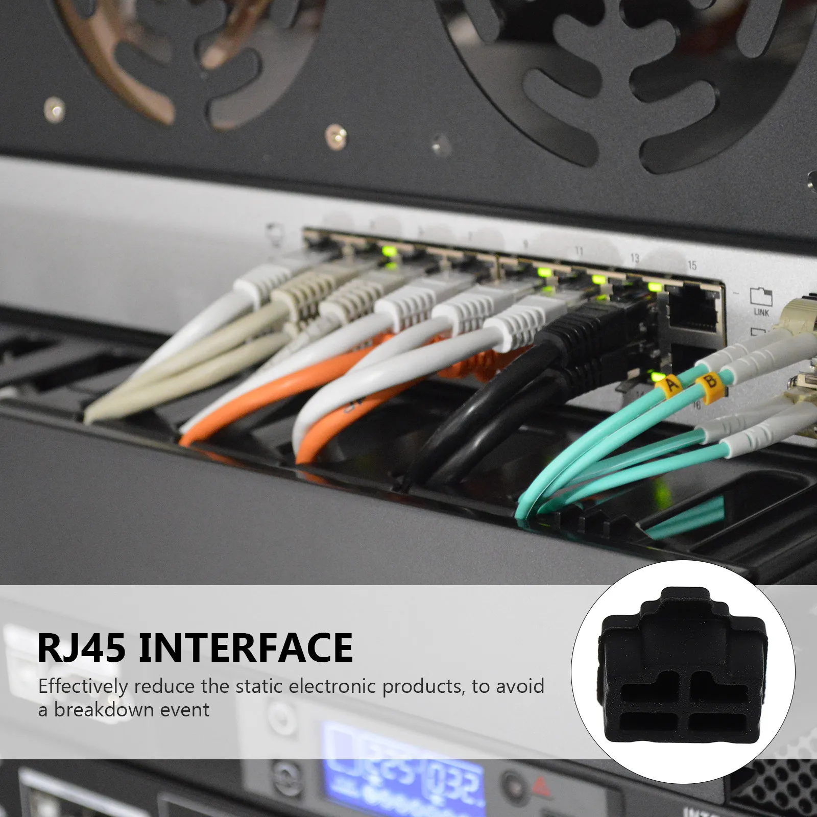 50Pcs Silicone Network Interface Stoppers Rj45 Dustproof Caps Flexible Easy-Insert Removal Eco-Friendly Anti-Static Ethernet