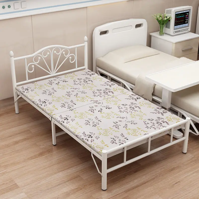 120*190*40cm Foldable Bed Modern Style Home Household Adult Single/Double Person Bed Simple Leisure Iron Frame Folding Bed