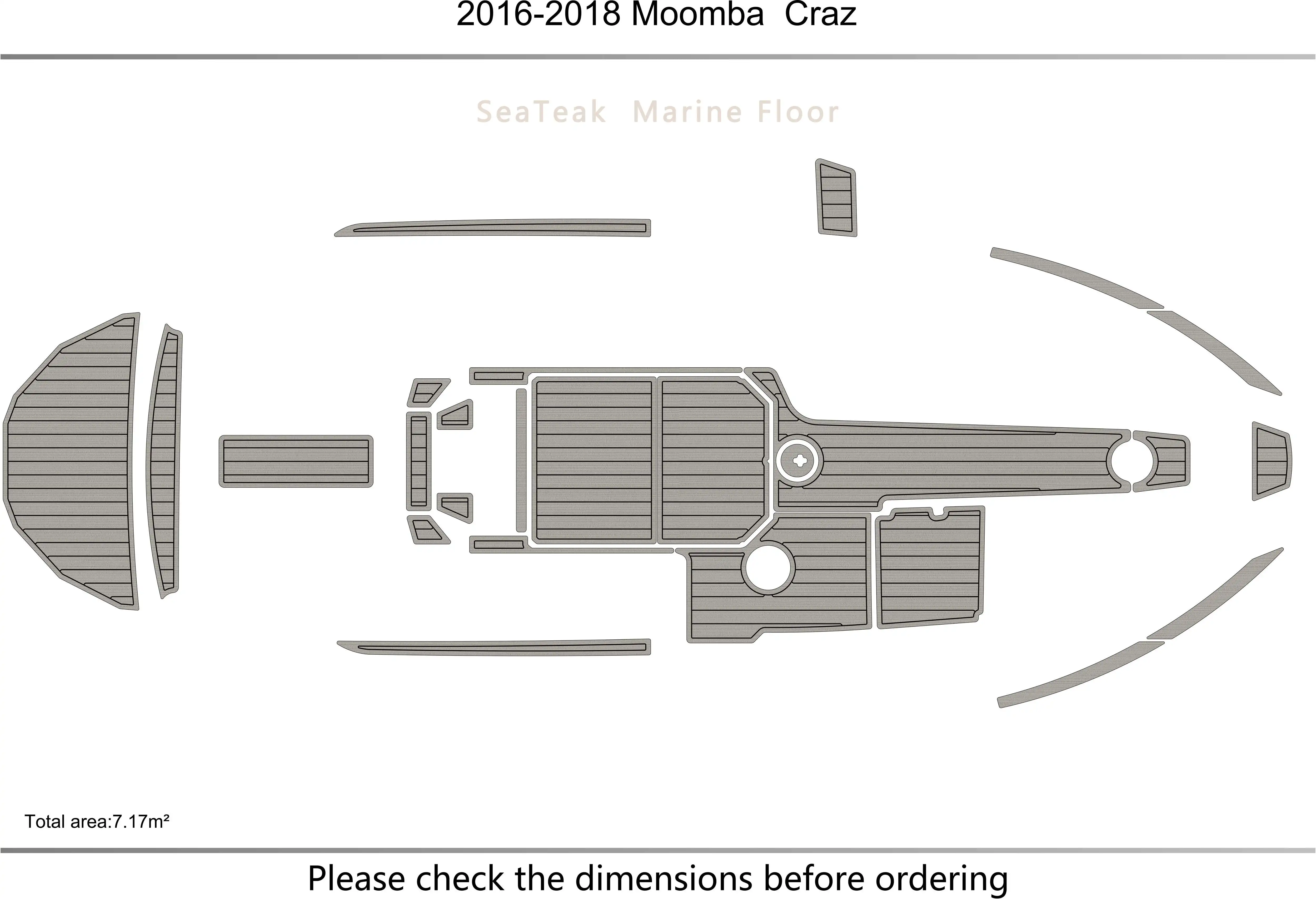 

2016-2018 Moomba Craz Cockpit swimming platform 1/4" 6mm EVA fAUX carpet Water Ski Yacht Fishing Boat Non-slip mat floor