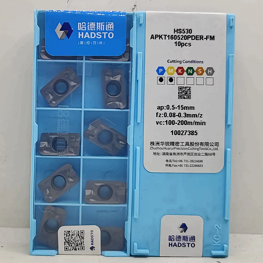 

APKT160520PDER-FM HS530 APKT160520PDER APKT160520 HADSTO CNC carbide Milling inserts For Stainless steel, Mild steel 10pcs/box
