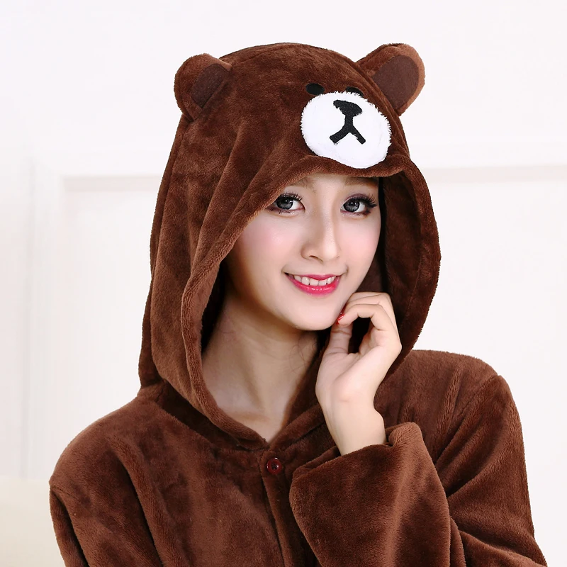 Full Body Cosplay Costume Bear Onesie Pajamas Plus Size Overall Women Kigurumi One-Piece Anime Character Men Pijama For Adults