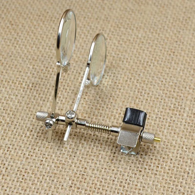 25mm For Watchmakers Jewellers Monocular Magnifier Stainless Steel Clip Magnifier Double Lenses Magnifying Glass