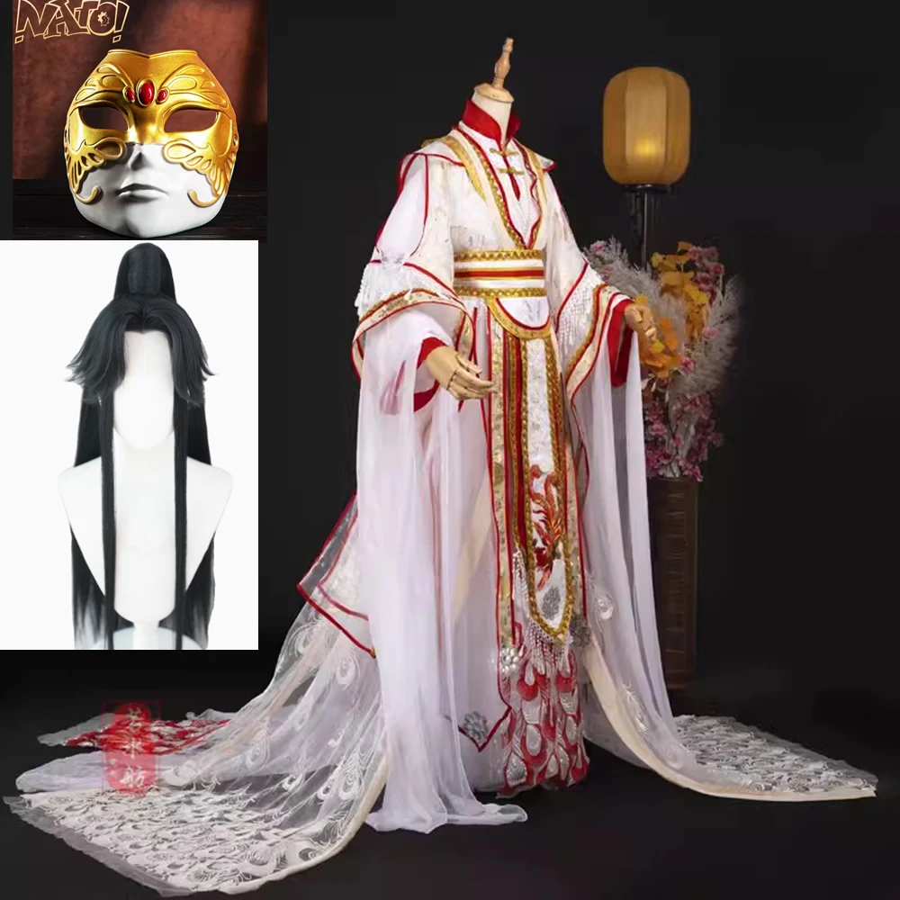 

Anime Tian Guan Ci Fu Yueshen Xie Lian Cosplay Costume Wigs maskOfficial's Blessing Crown Prince Ancient Hanfu Halloween Party