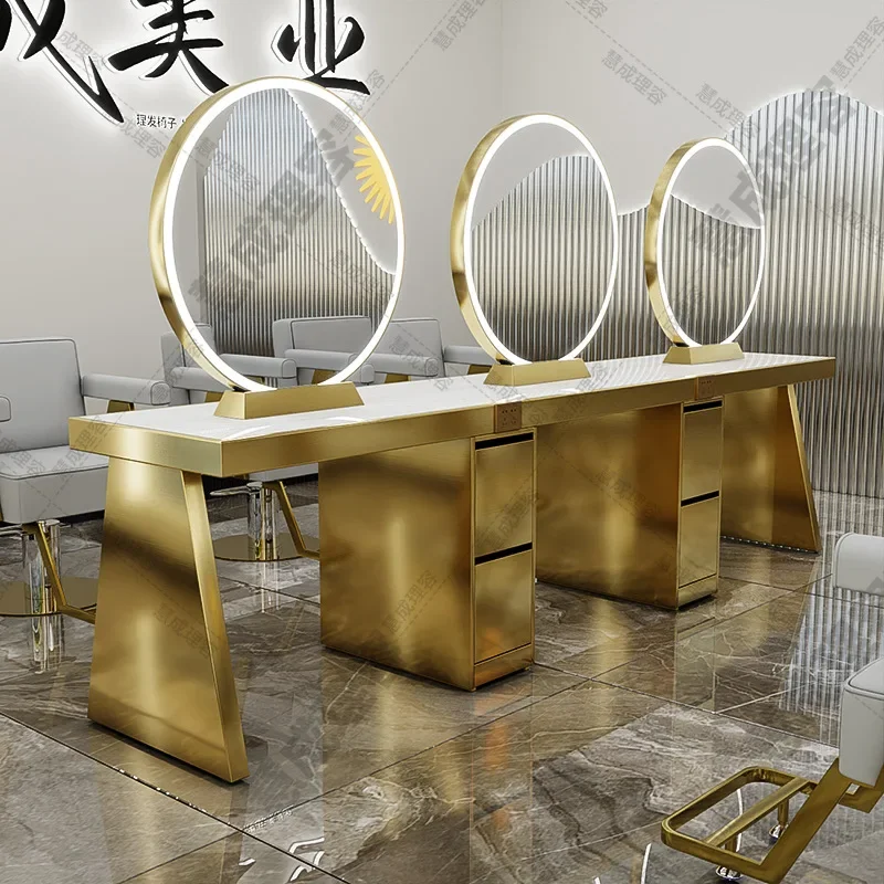 New single and double-sided integrated mirror with cabinet, special hair cutting, perming and dyeing for hair salons