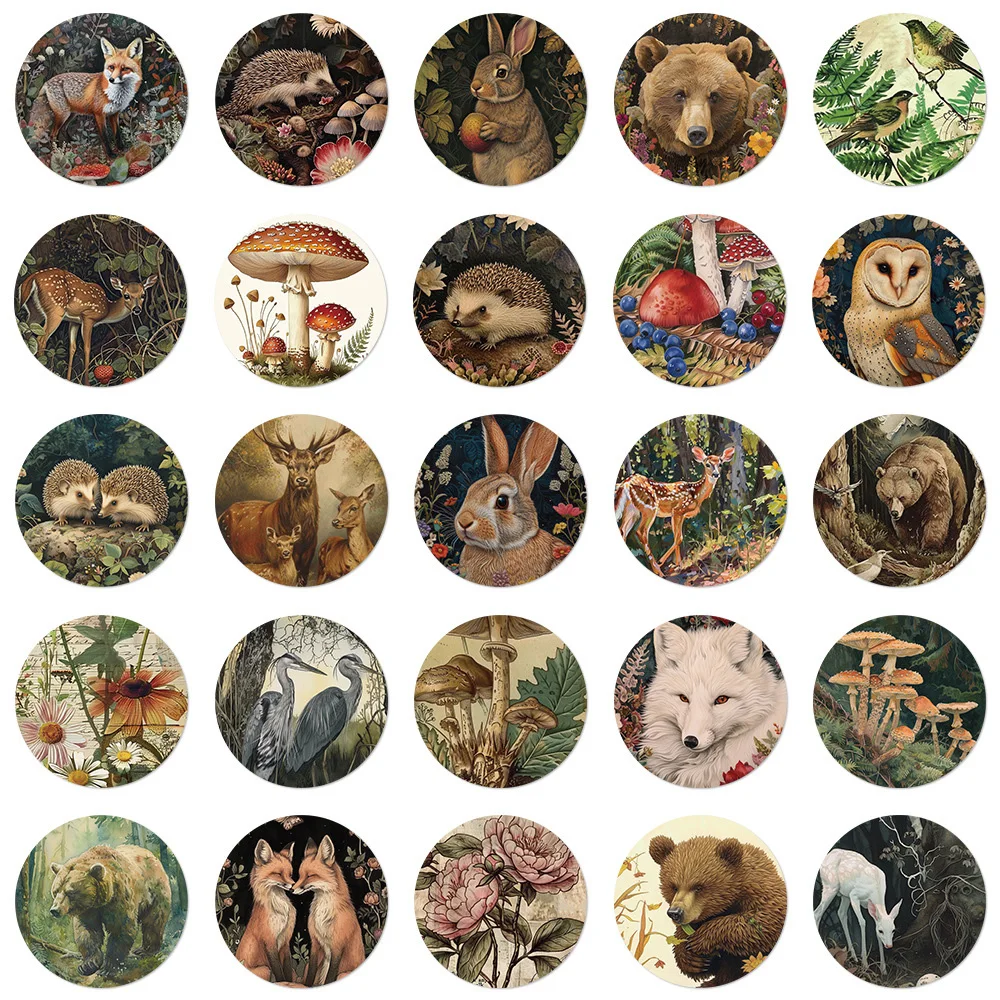 10/30/50pcs Vintage Animals Plants Cartoon Stickers estetica fai da te cassa del telefono frigorifero diario auto Graffiti Sticker per Kid Party Toy