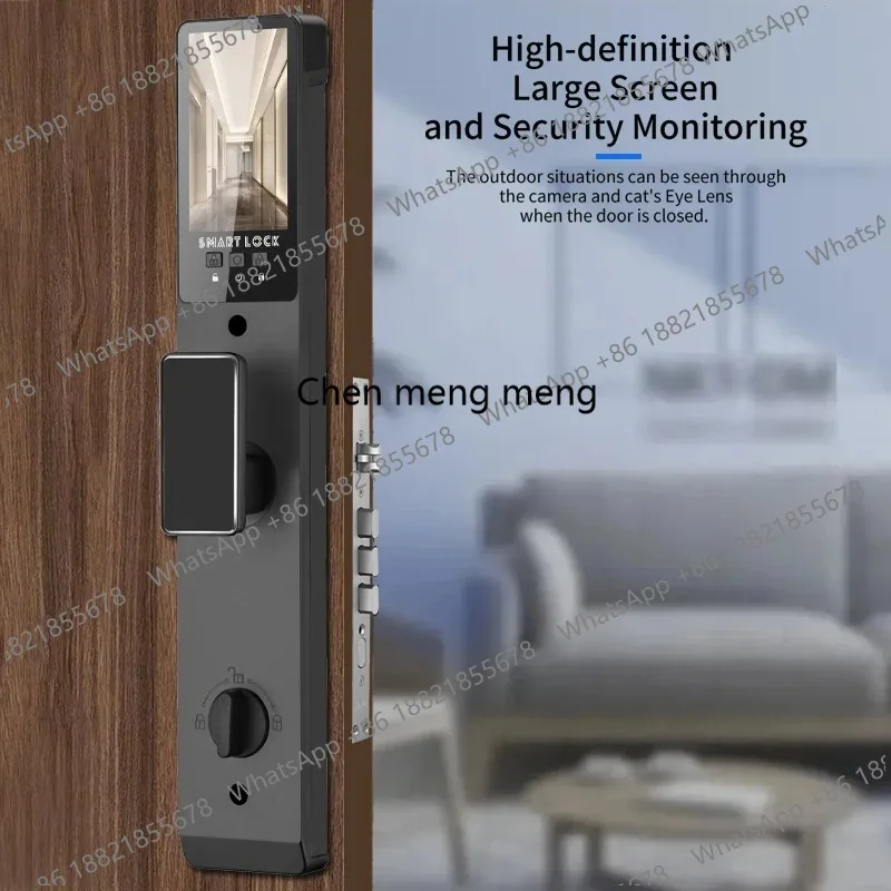 3D Face Real-time Intercom Smart Door Lock Biometric Electronic Security Camera Intelligent Fingerprint Password Key Unlock