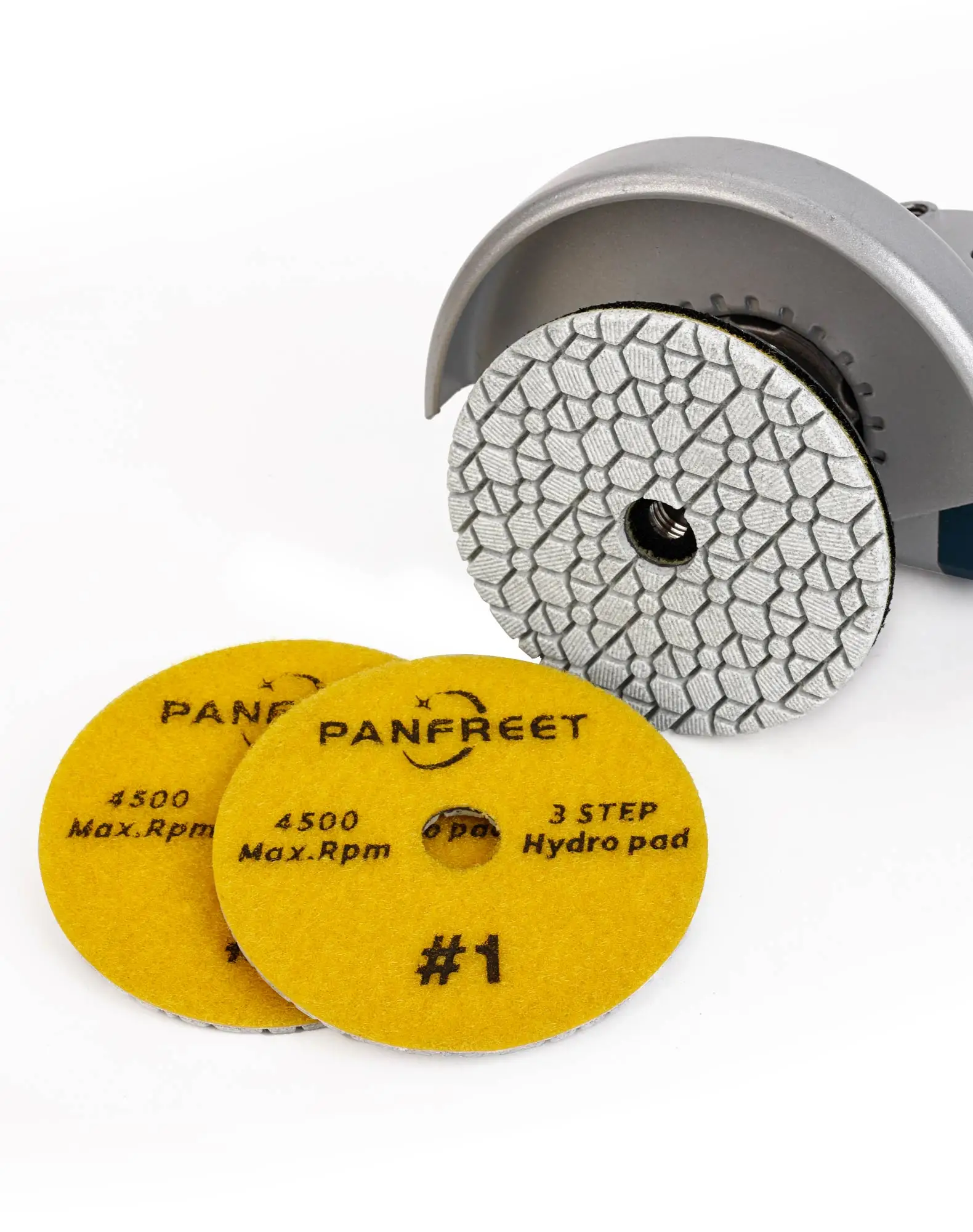 

Panfreet 3 Step Diamond Polishing Pads 4",Granite Polishing Pads Step 1 Wet for Granite Marble Quartz Concrete