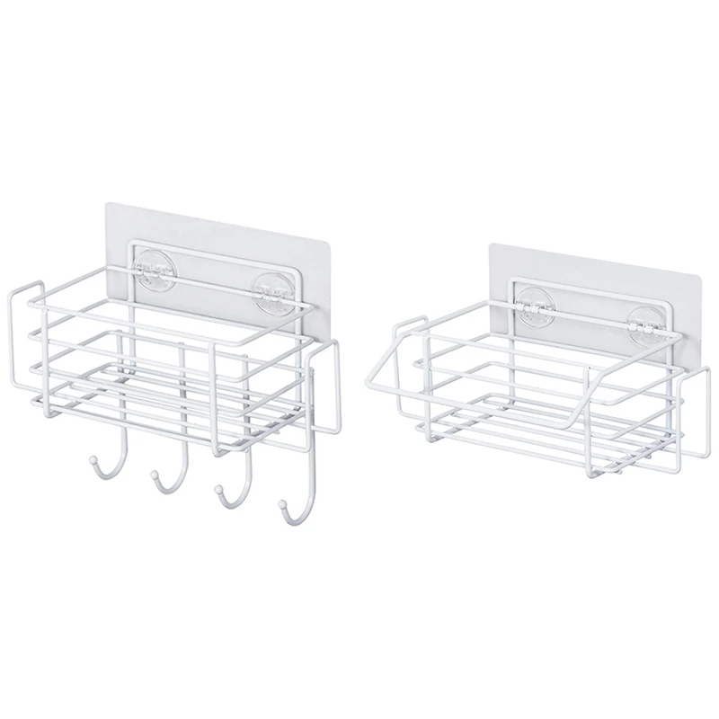 Kitchen Sink Organizer Sponge Holder Drainer Basket Storage Drying Rack Spice Organization Bottle Shelf Rag Hanger