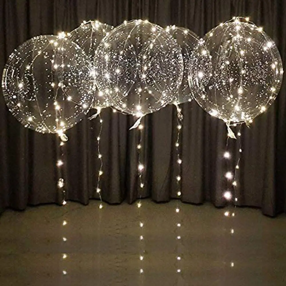 Balony LED świecące fale, przezroczyste balony świetlne, dekoracje świąteczne, artykuły urodzinowe i weselne, Baby Wel