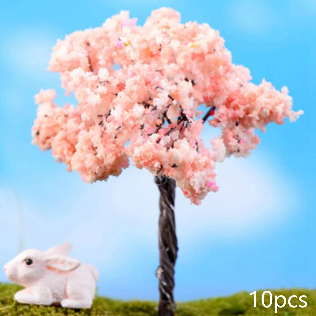 New Model Tree Railway Scene Set 10pcs Small Accessories Tree Blossom Cherry Decor Decoration For Miniature Home