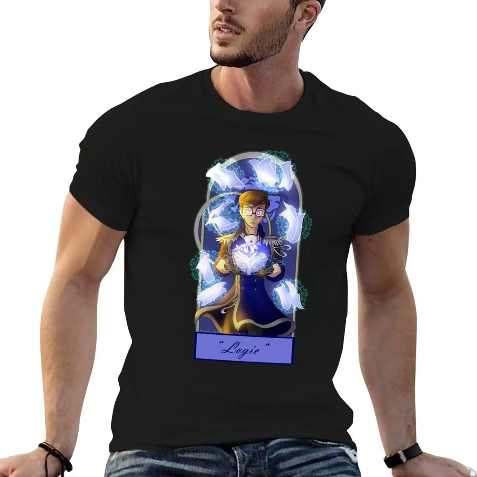 

man Sides T-Shirt Royal Logan t shirt shirt plain Books Sanders: cotton Magic man t -