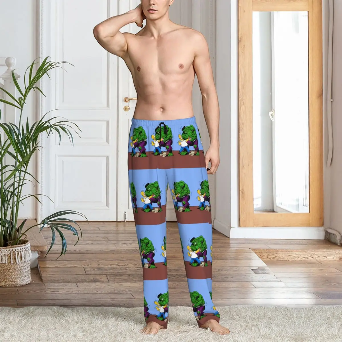 Custom Hulk Pajama Pants Men Sleepwear Lounge Sleep Bottoms Stretch with Pockets