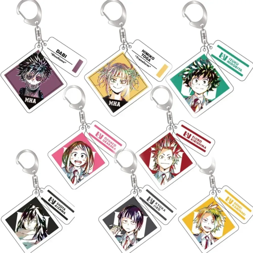 Брелок для колледжа в стиле аниме, персонажи мультфильмов, акриловые фигурки, кулон, ювелирные изделия для косплея, геометрическое искусство, брелок для ключей