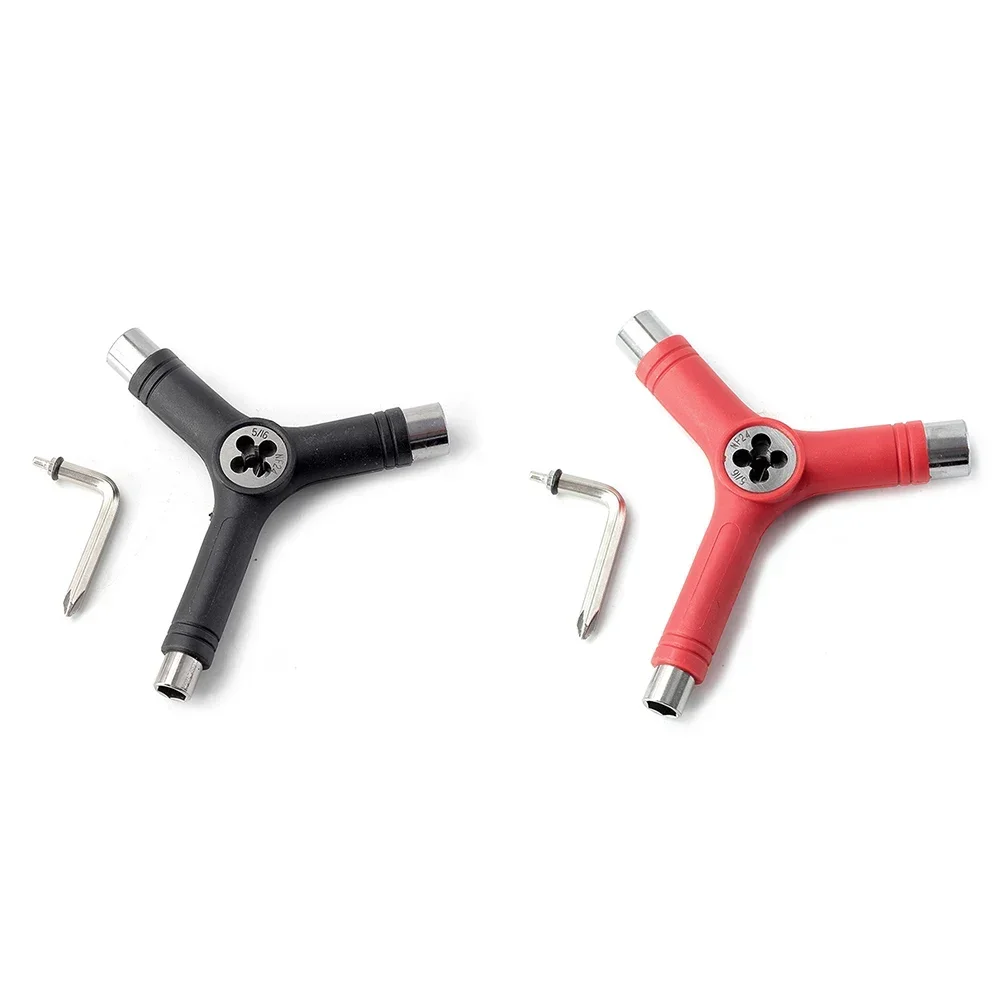 Multifunctional Skateboard Tool And Wrench For Repair And Assembly Metal Black Orange Color 128x123mm 34x55mm 120g