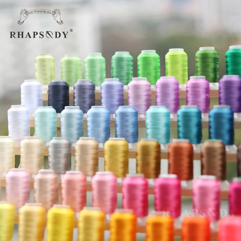 Rhapsody 40WT Polyester Embroidery Machine Thread 550Y for Brother Babylock Janome Singer Pfaff Husqvarna Bernina Sewing 60Color