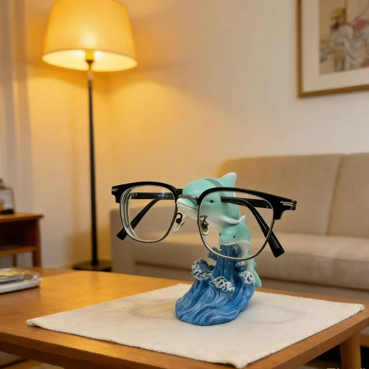 Creative and trendy resin dolphin eyeglass frame ocean style eyeglass storage bracket study desktop decoration ornament