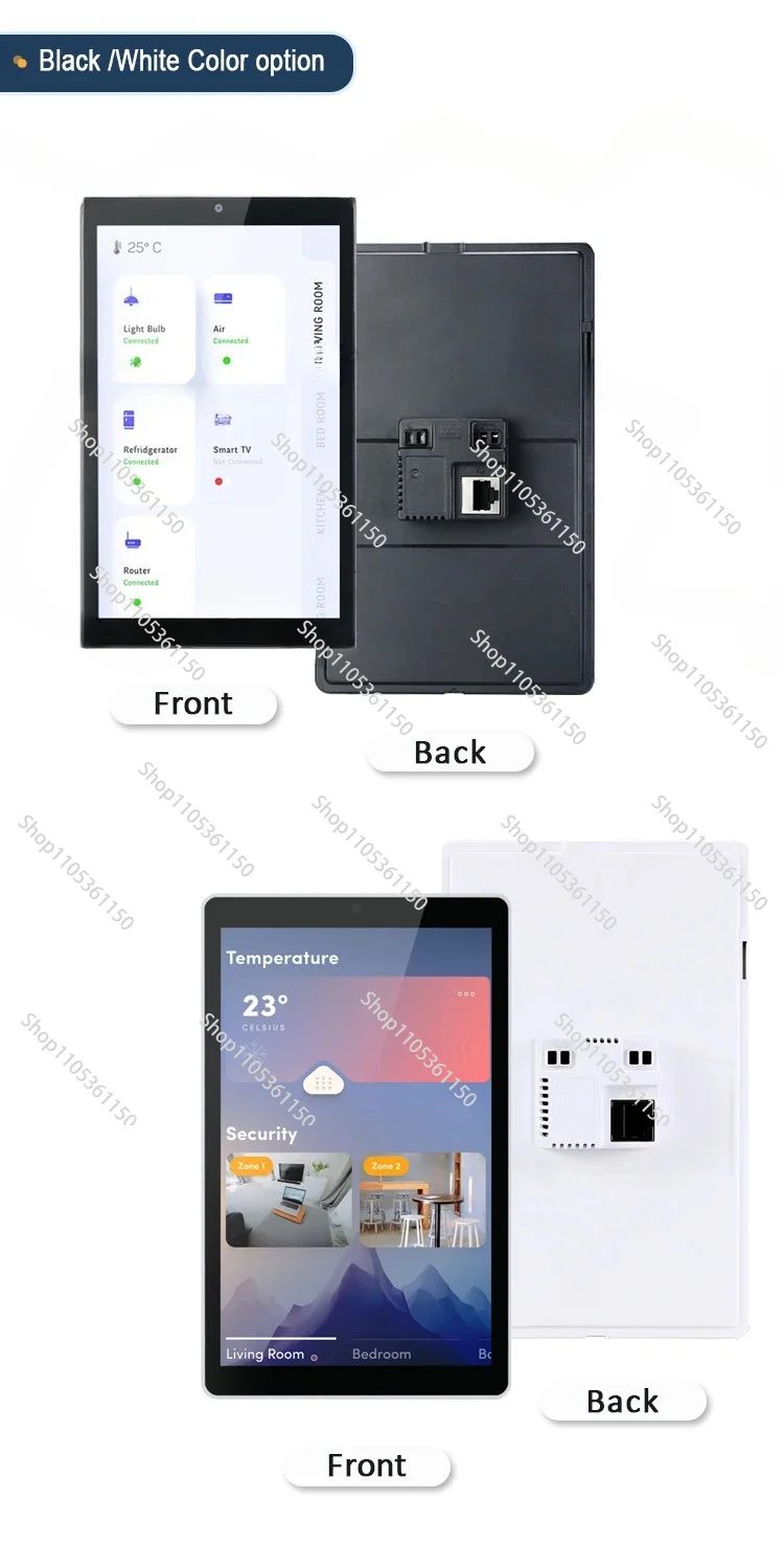 YC-SM08P 8-inch In-wall Industrial Android Tablet Support 86-size Box POE RJ45 WiFi