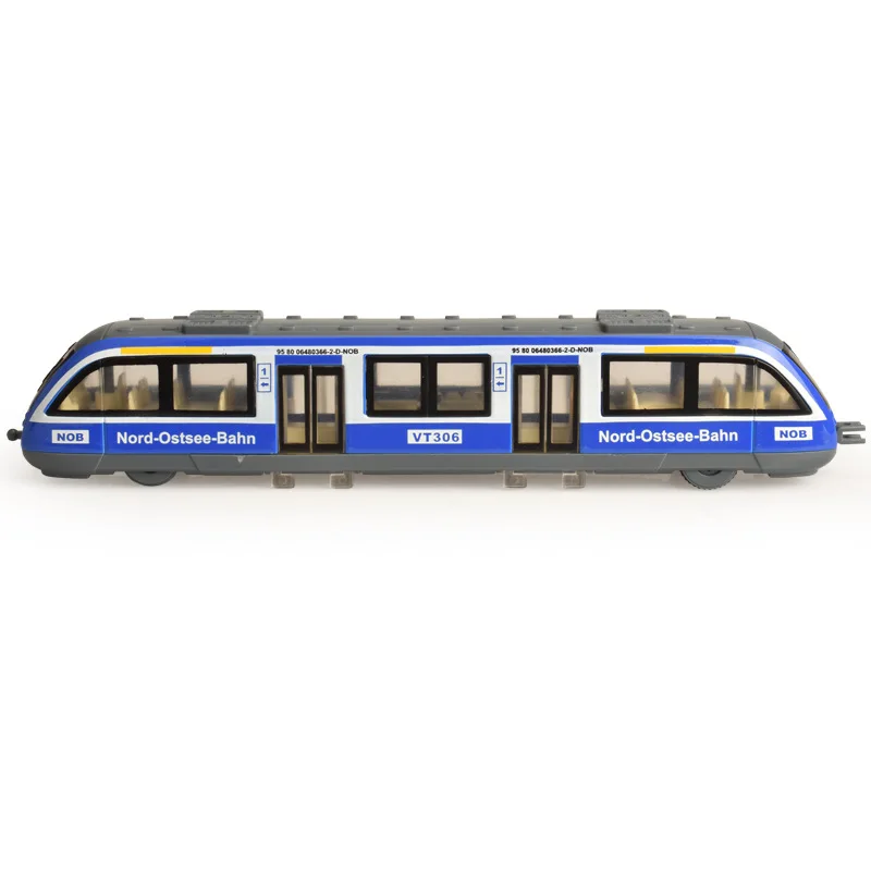 Modelo de tranvía del metro extraíble de aleación 1:87, juguete de tren de embalaje original, sonido y luz simulados, venta al por mayor