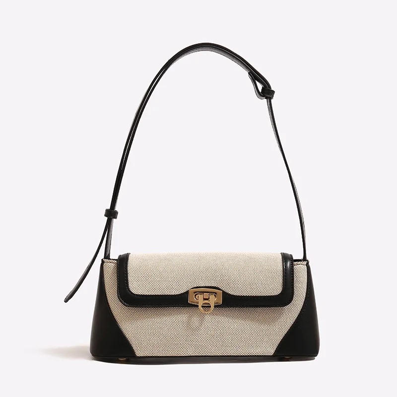 

Ladies' Elegant Handbag; Casual Color-Blocking Shoulder Bag; 2025 Daily Travel Bag; Vintage Ladies' Armpit Bag; Baguette Bag