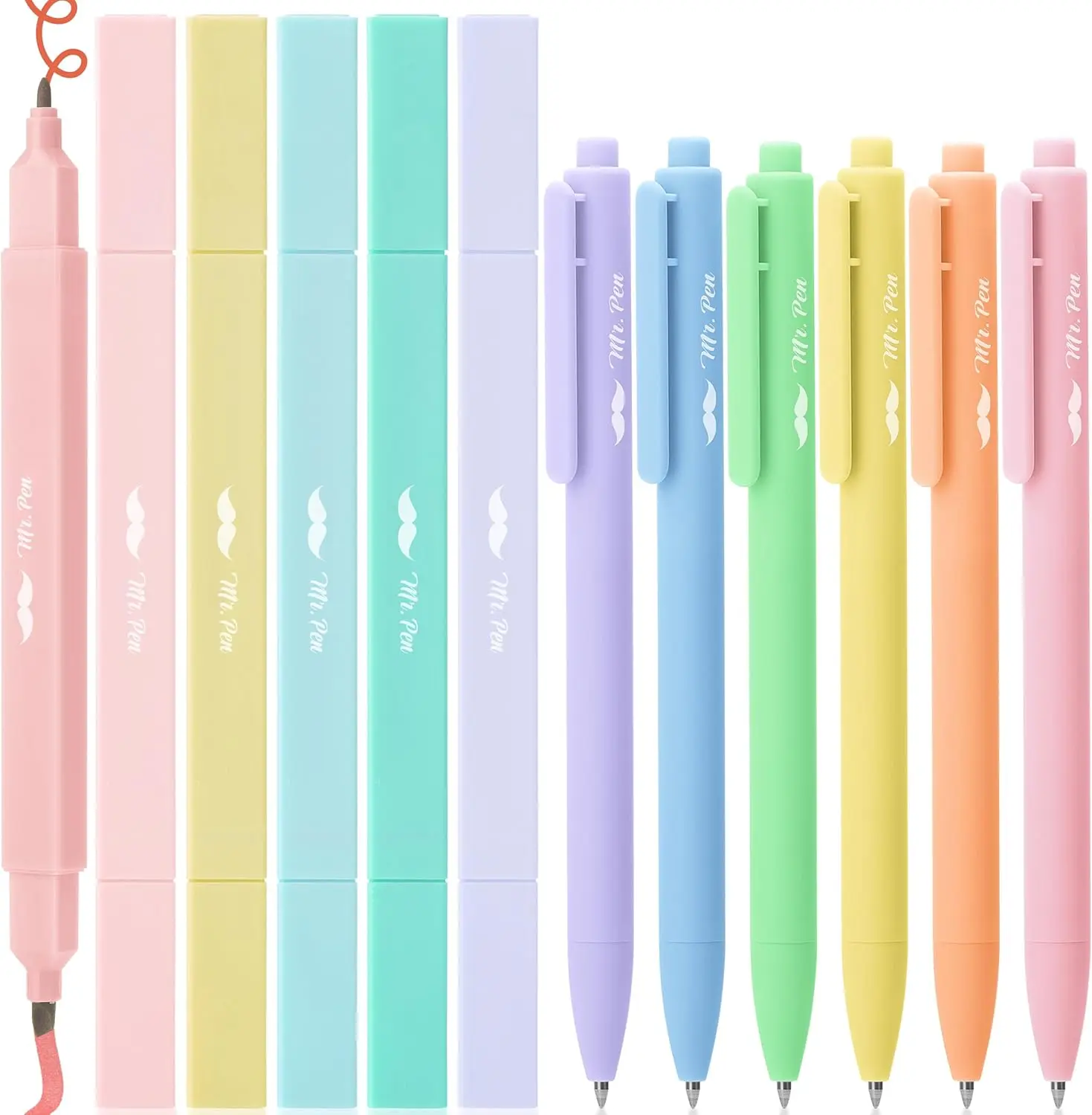 

Набор двусторонних эстетичных маркеров и гелевых ручек, 12 штук, пастельные цвета, не размазываются, для изучения Библии