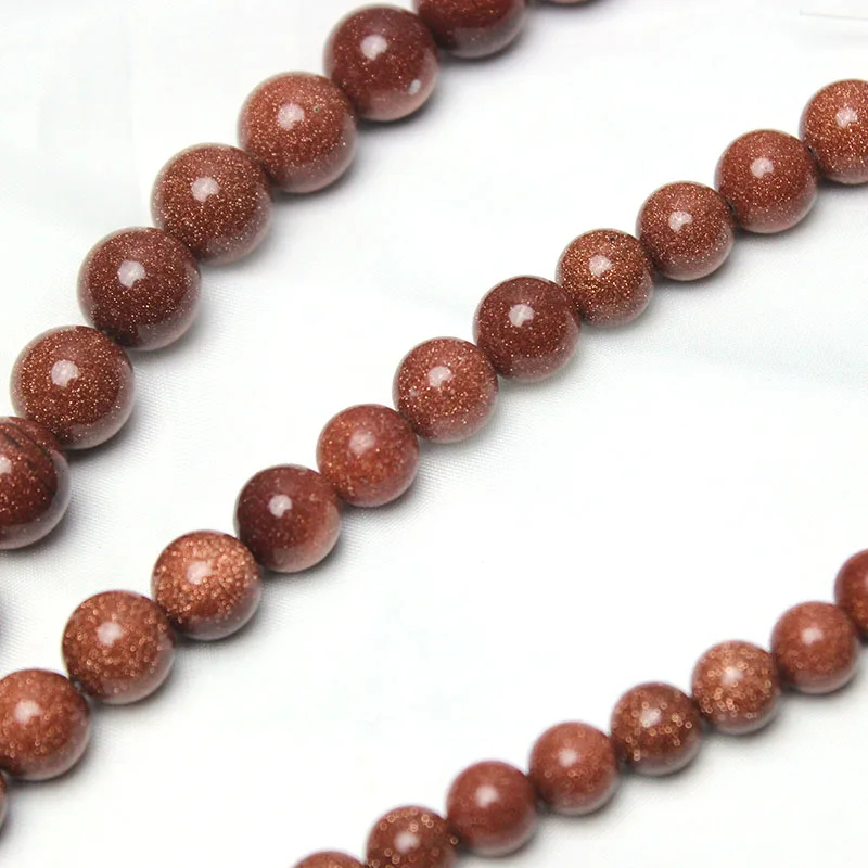 Natural Stone Gold Sand Stone Beads Round Loose Beads For Jewelry Making Diy Bracelet Charms 4 6 8 10 12mm Pick Size 15\