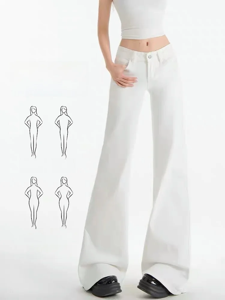 

Low Waist Flared Jeans Women's Autumn Winter New Sle Small Size Fce Lined Bootcut Pants Casual High Waist Wide Leg Jeans